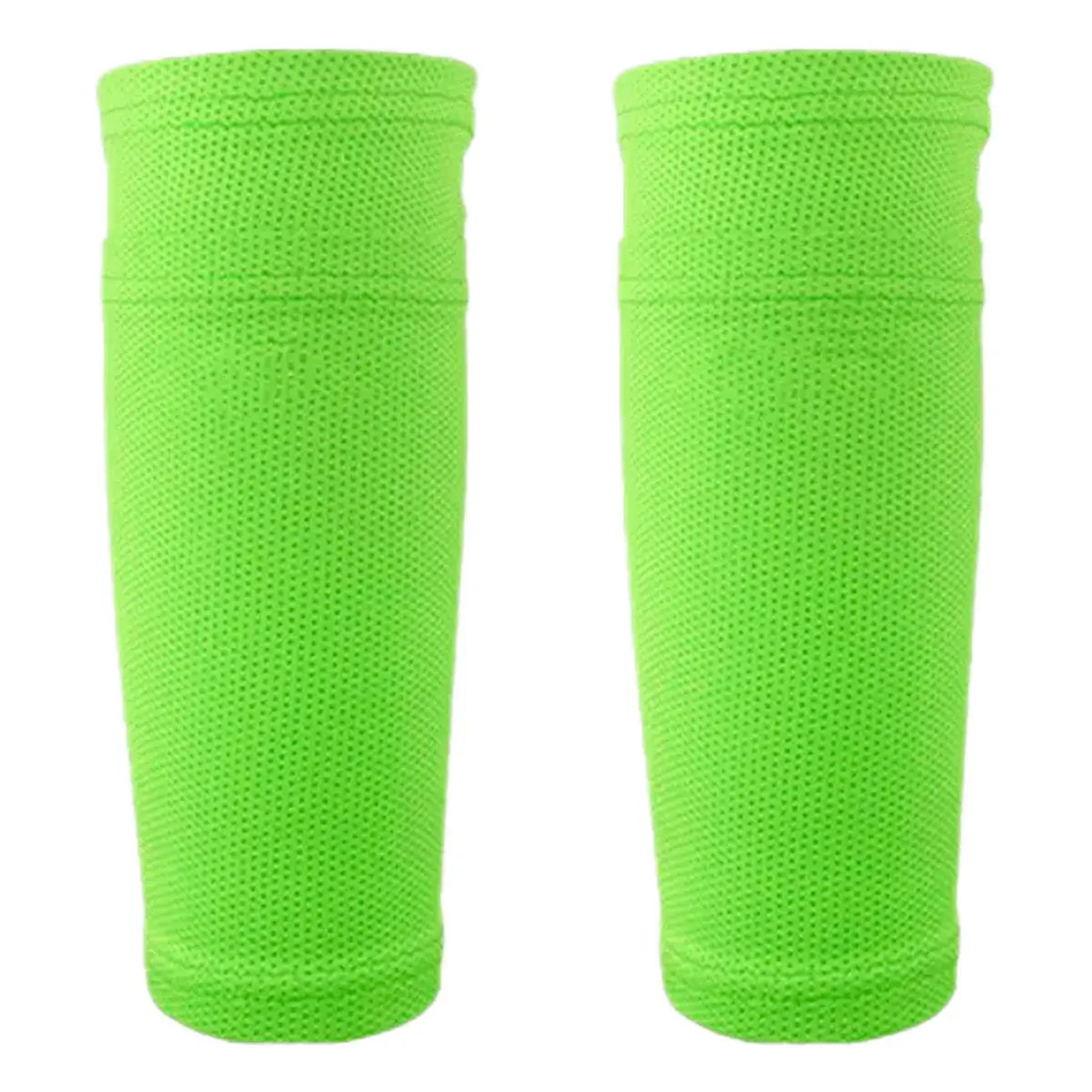 Medias de fútbol verdes para adulto, lisas, de tejido de punto, para porta canilleras.