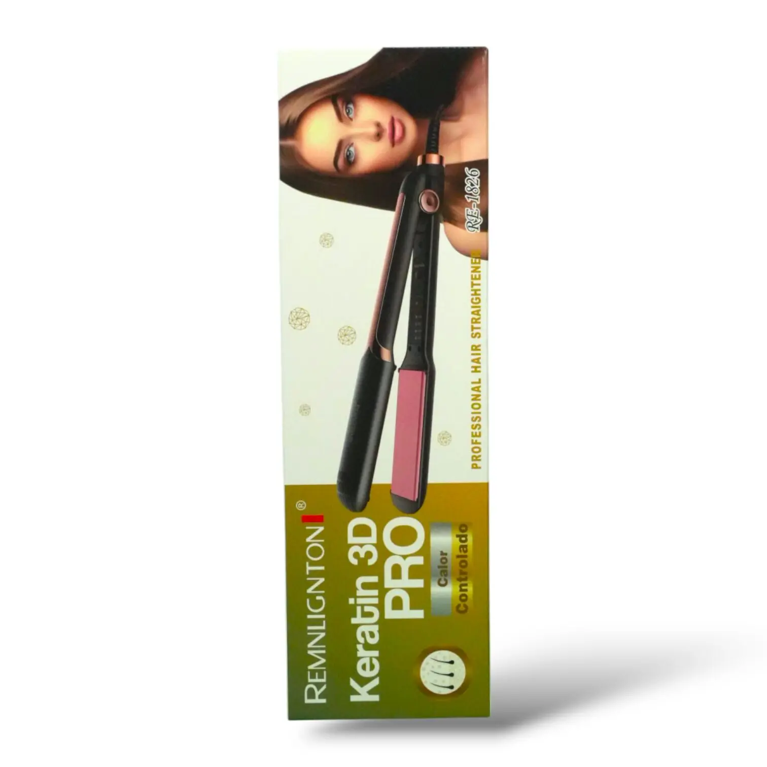 Plancha alisadora Remington Keratin 3D Pro RE-18 con placas rosadas y diseño profesional.