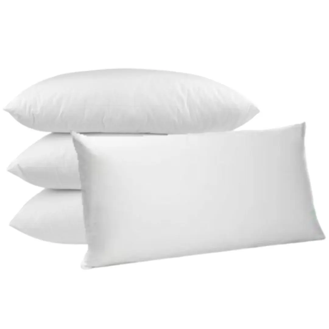 Almohada hotelera blanca de microfibra siliconada, pack de dos unidades, tamaño 40x60 cm.