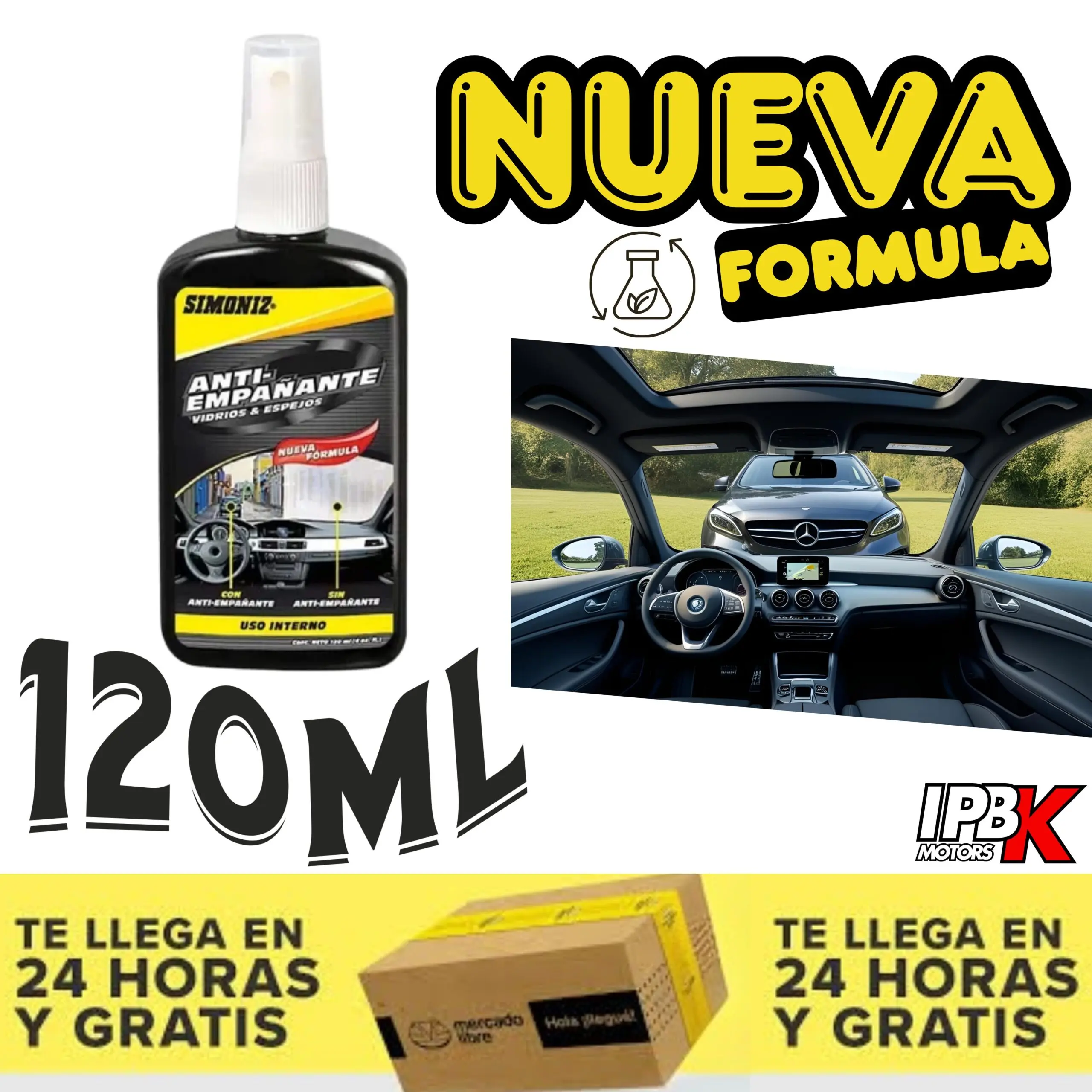 Spray antiempañante Simoniz 120ml para vidrios y visores, con fórmula nueva y envío gratis en 24 horas.