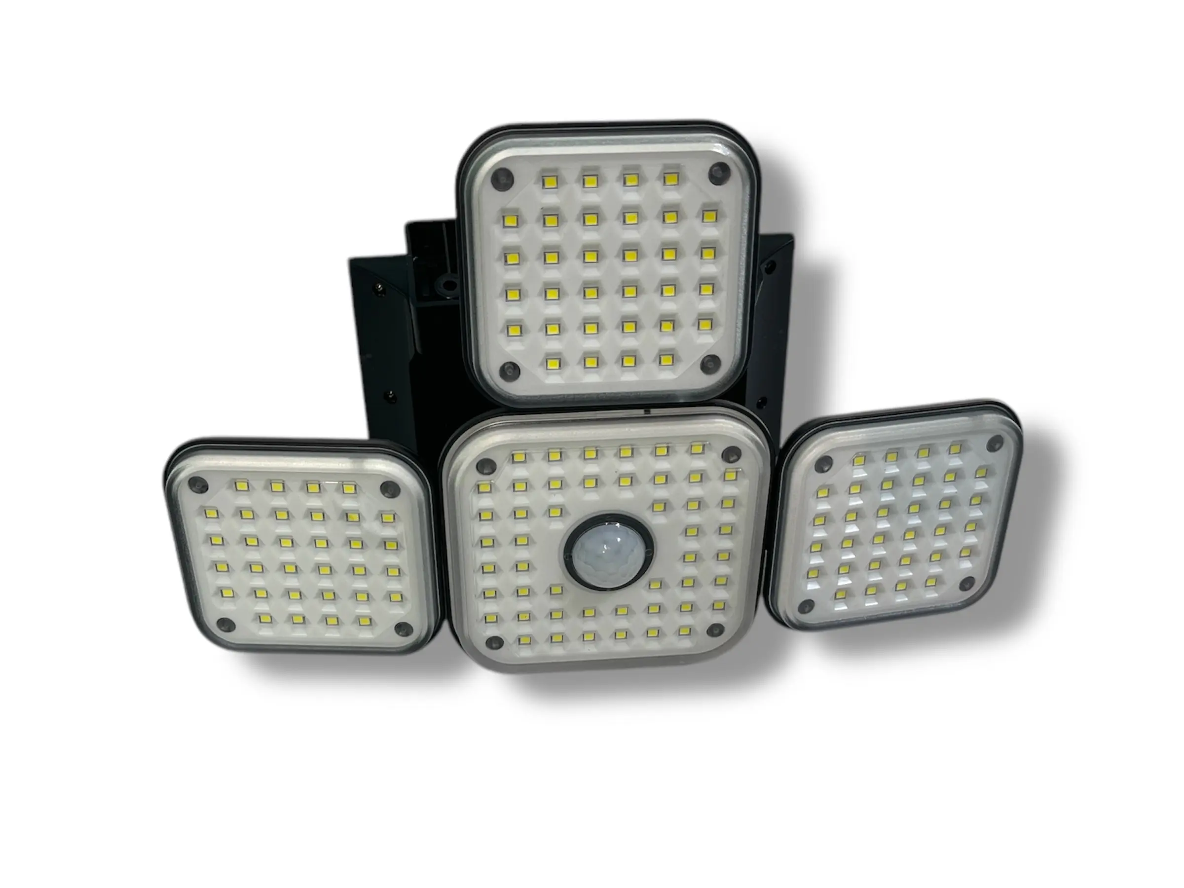 Lámpara solar 5 en 1 con sensor de movimiento, luz blanca, para exteriores.