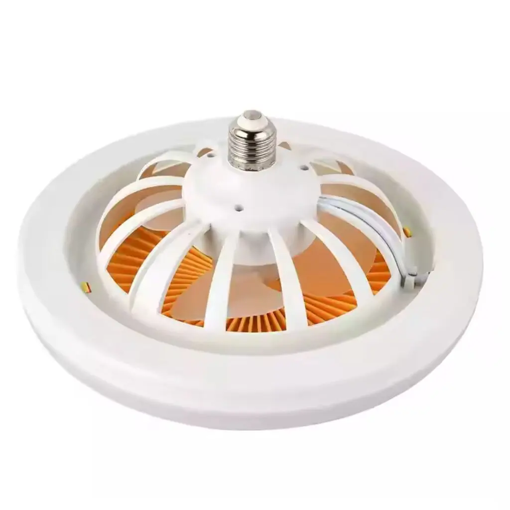 Lámpara techo LED blanca diseño ventilador, con portalámparas metálico.