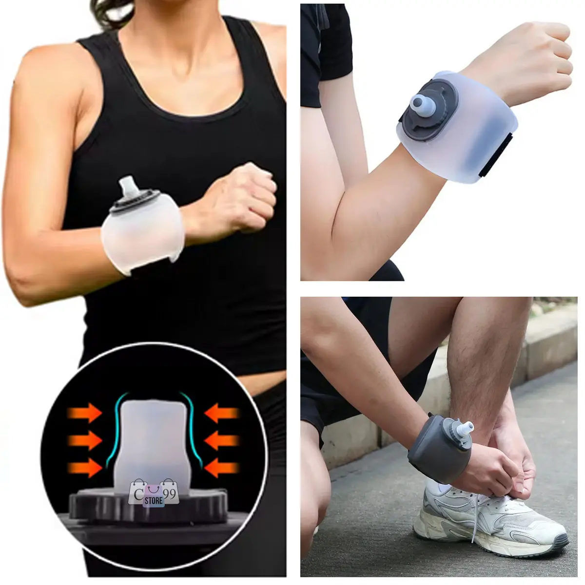 Termo de agua deportivo para muñeca, diseño portátil, ideal para correr.