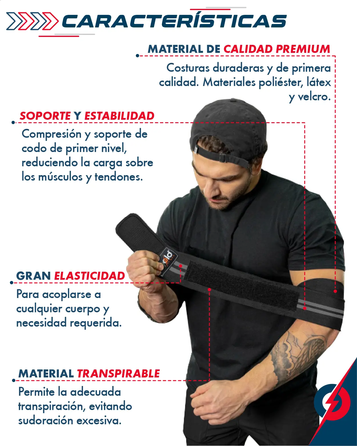 Coderas de compresión Pbold grises, ajustables y transpirables, para soporte y estabilidad en levantamiento.