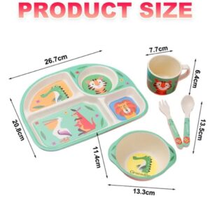 Set Vajilla Infantil Bambú 5 Piezas - Fomenta autonomía en comidas seguras