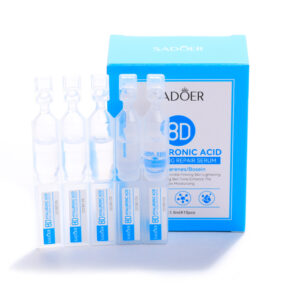 Ampollas Sadoer Ácido Hialurónico 8D para rejuvecer la piel, presentación de 1.5ml x 15 unidades.