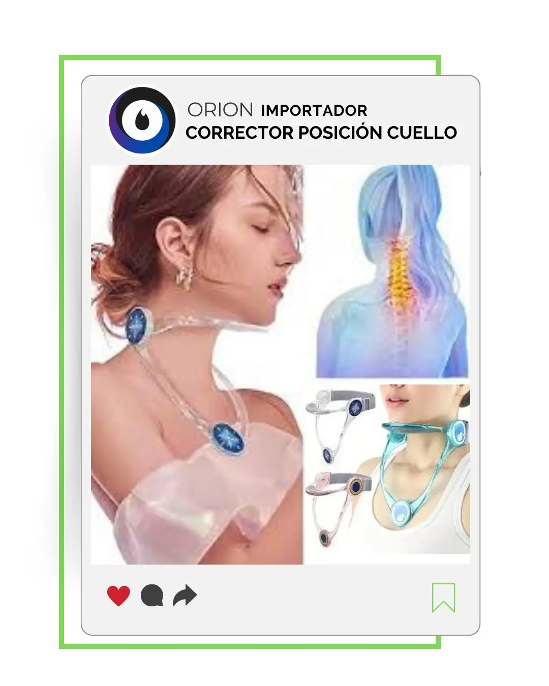Corrector de postura para cuello, collarín azul plateado y rosa con piedra brillante, para hombres y mujeres.