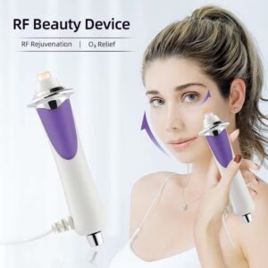 Derma Wand Pro masajeador facial RF blanco y morado, para rejuvenecimiento y alivio de O3.