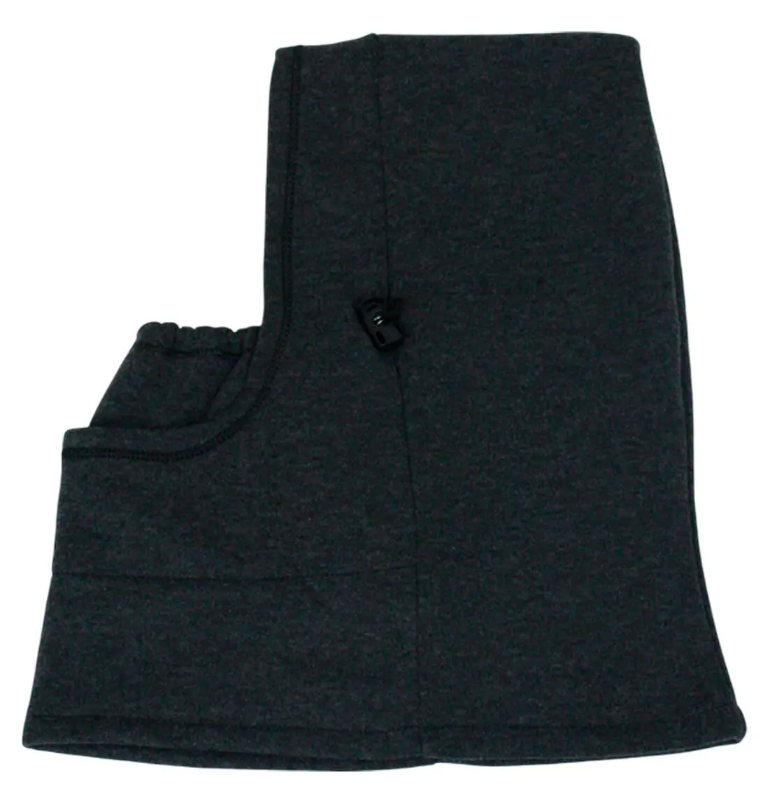 Pasamontañas térmico gris oscuro para ciclismo o moto, con ajuste de cordón y protector para frío.