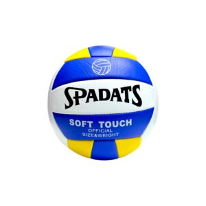 Balón de voleibol Spadats azul, blanco y amarillo, "Soft Touch", oficial, tamaño y peso.