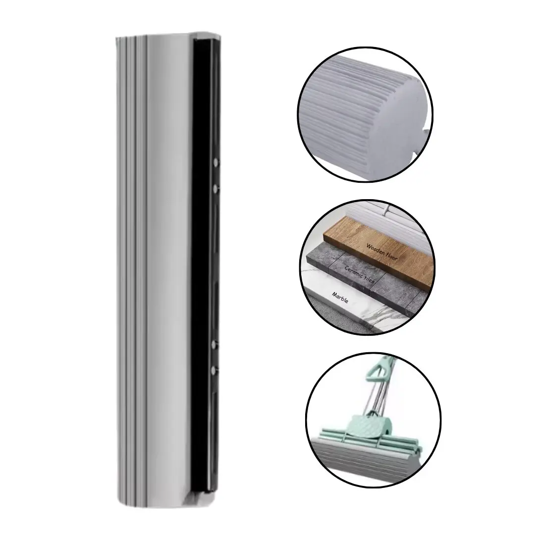 Cabezal mopa PVA Kleaner 27cm gris, alta absorción, para limpiar y secar pisos.