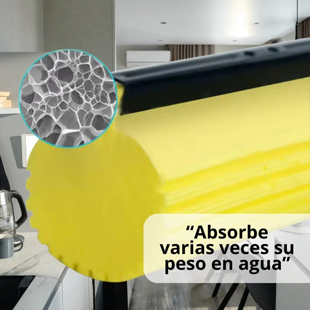 Cabezal mopa PVA Kleaner 27cm gris con estructura celular visible, ideal para absorber agua y limpiar pisos.