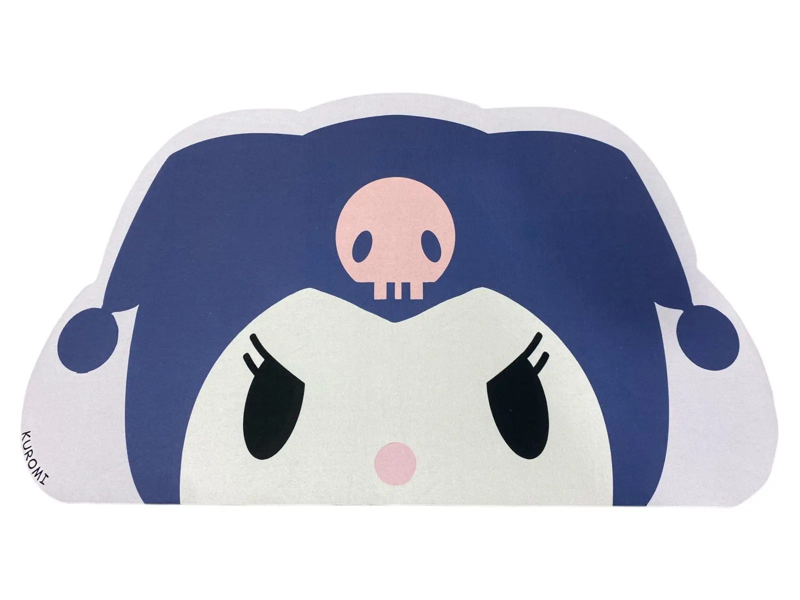 Tapete Kuromi azul con diseño de personaje y calavera, antideslizante.