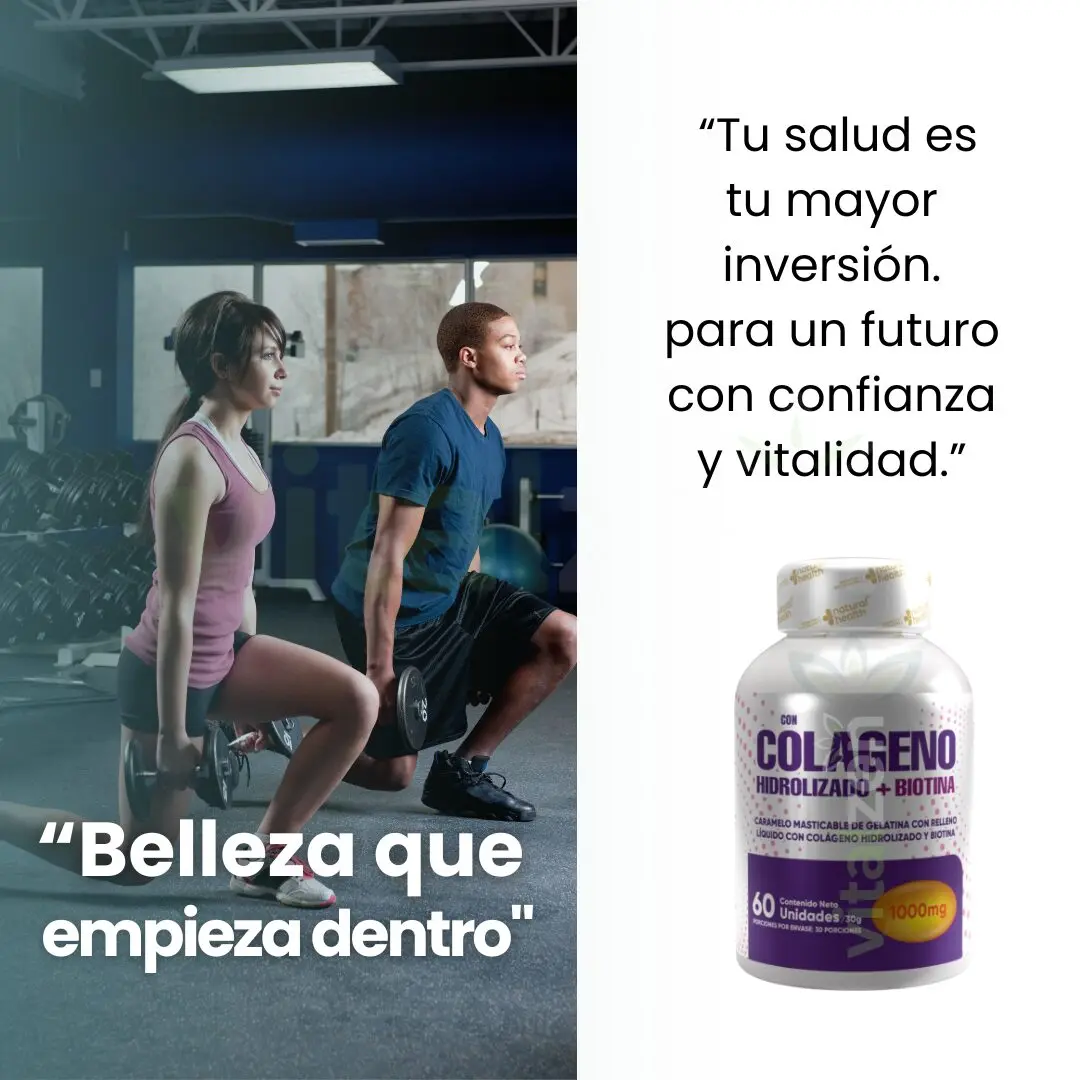 Colágeno Hidrolizado con Biotina en gomitas moradas, presentación de 60 unidades, ideal para salud y vitalidad.