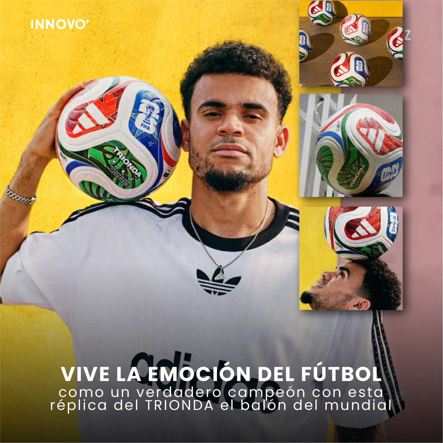 Hombre con balón de fútbol Trionda réplica edición especial, diseño mundialista, estilo ad.