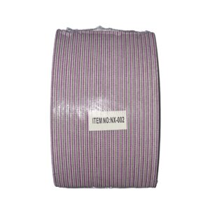 Lima para uñas medialuna, morada y gris rayada, con etiqueta "ITEM NO:NX-002".