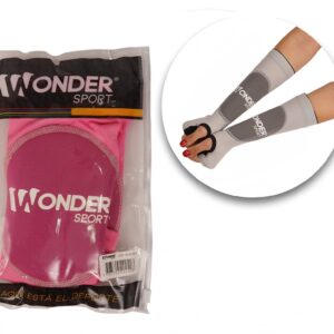 Mangas de voleibol ajustables Wonder en color gris y rosa, protegen antebrazos.