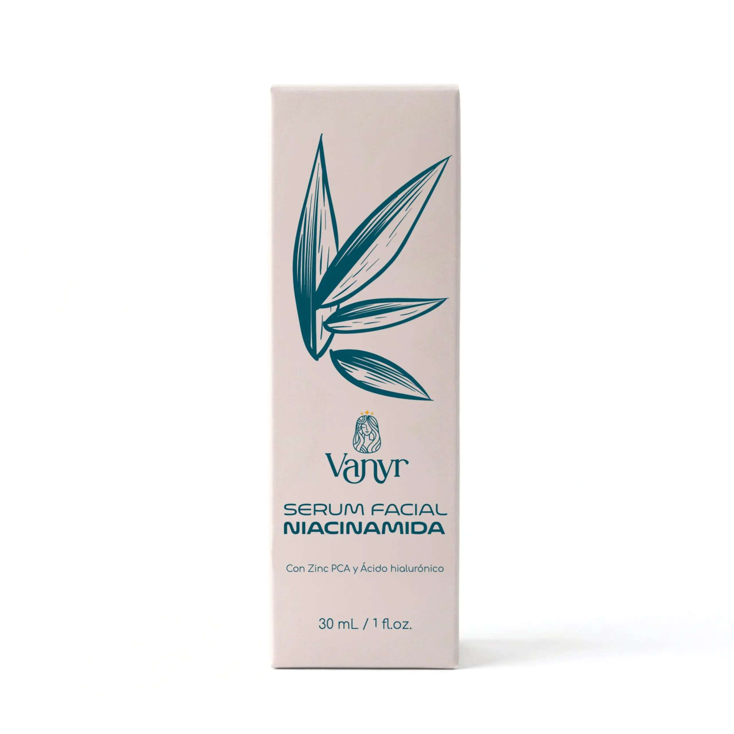 Caja de sérum facial Vanyr Niacinamida con Zinc y Ácido Hialurónico, 30 ml.