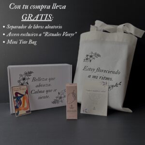 Serum Vanyr AHA 5% en caja con tote bag, separador de libros y tarjeta, para renovar y unificar el tono de la piel.