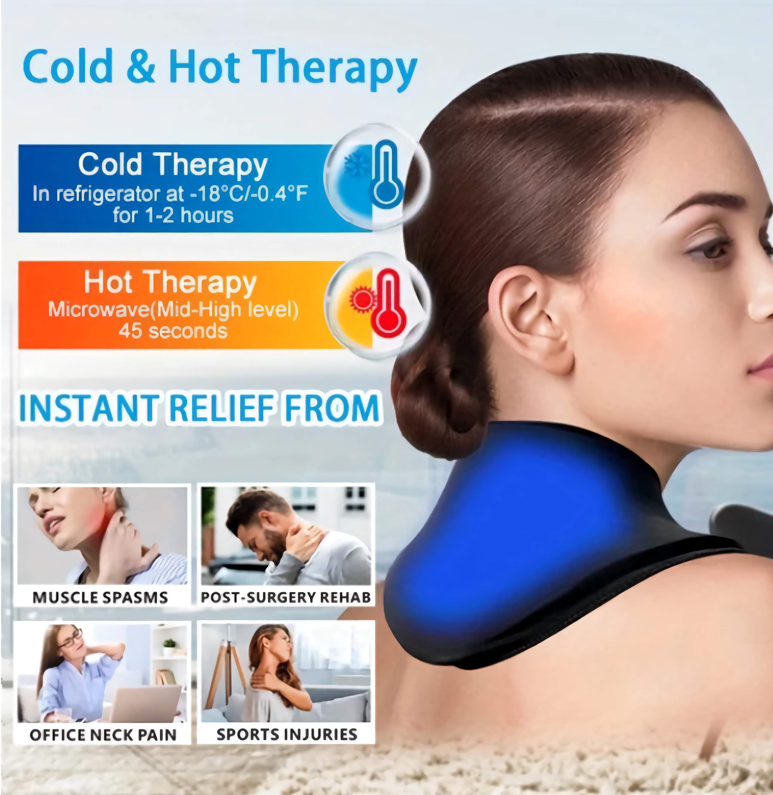 Compresa Gel Cervical Terapia Frío Calor 360° - Alivia rigidez y tensión del cuello y estrés - Imagen 5