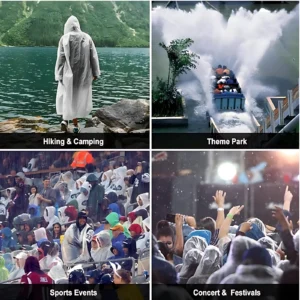 Set x2 capas impermeables adulto EVA, para senderismo, parque temático, eventos deportivos y conciertos bajo la lluvia.