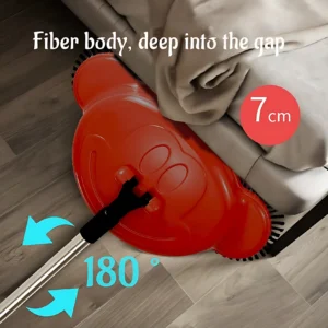 Escoba barredora roja con diseño de Mickey, limpia hasta 7cm de profundidad bajo muebles.