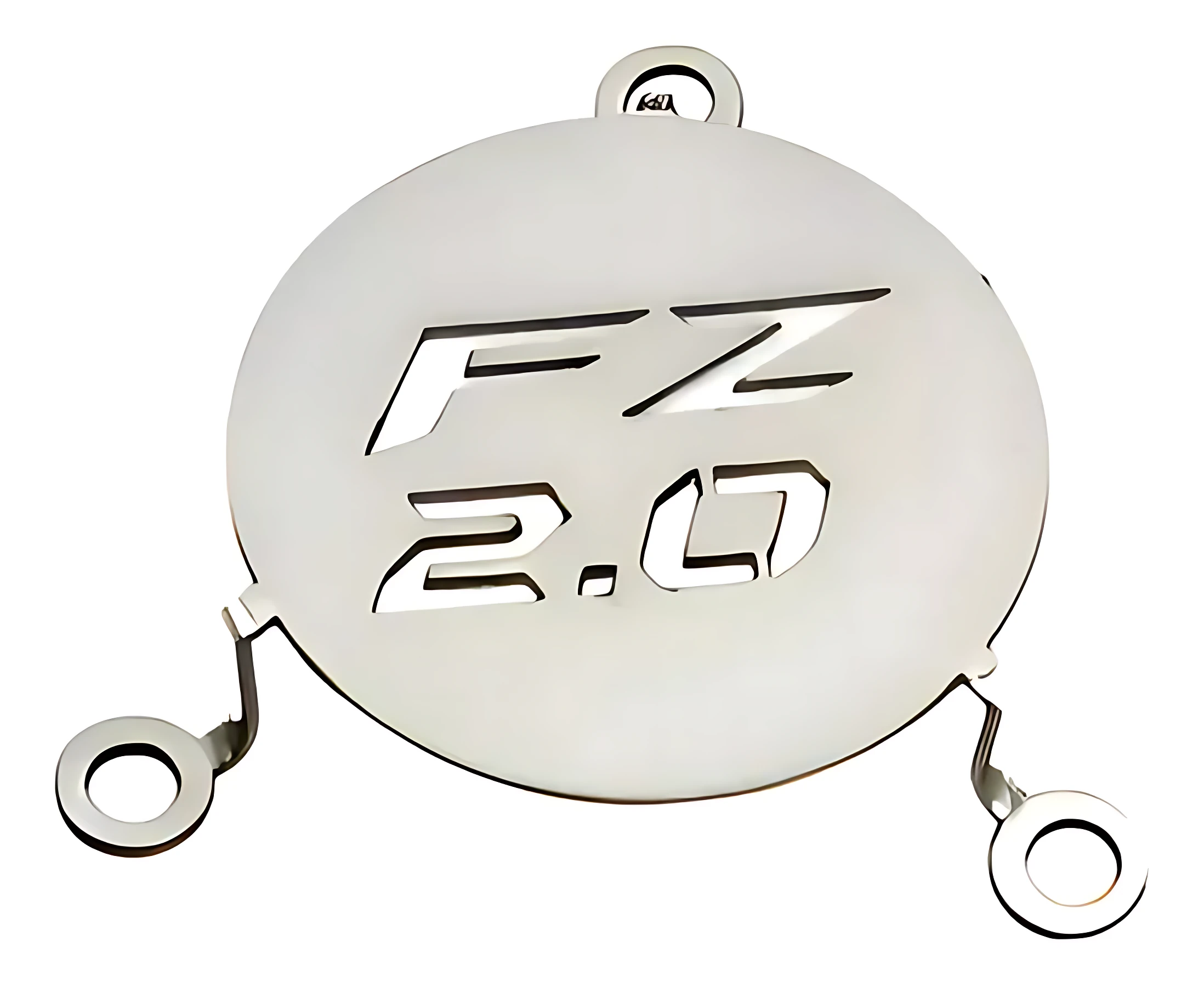 Filtro de aceite FZ 2.0 en acero inoxidable con logo grabado y tres soportes para Yamaha.