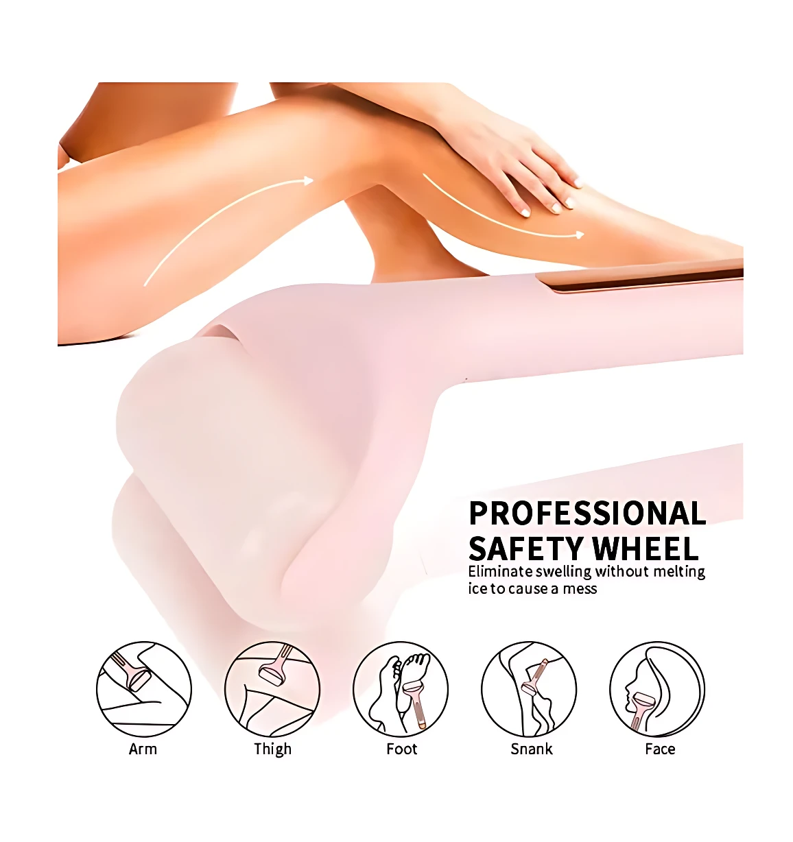 Set x2 Ice Roller rosa para masaje facial y corporal, refresca y tonifica la piel.