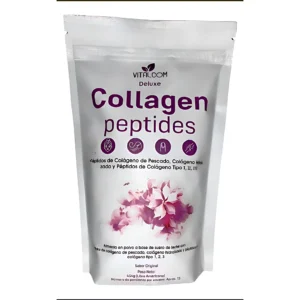 Bolsa de colágeno en polvo sabor original, 454g, con péptidos de pescado y suero de leche para piel y articulaciones.