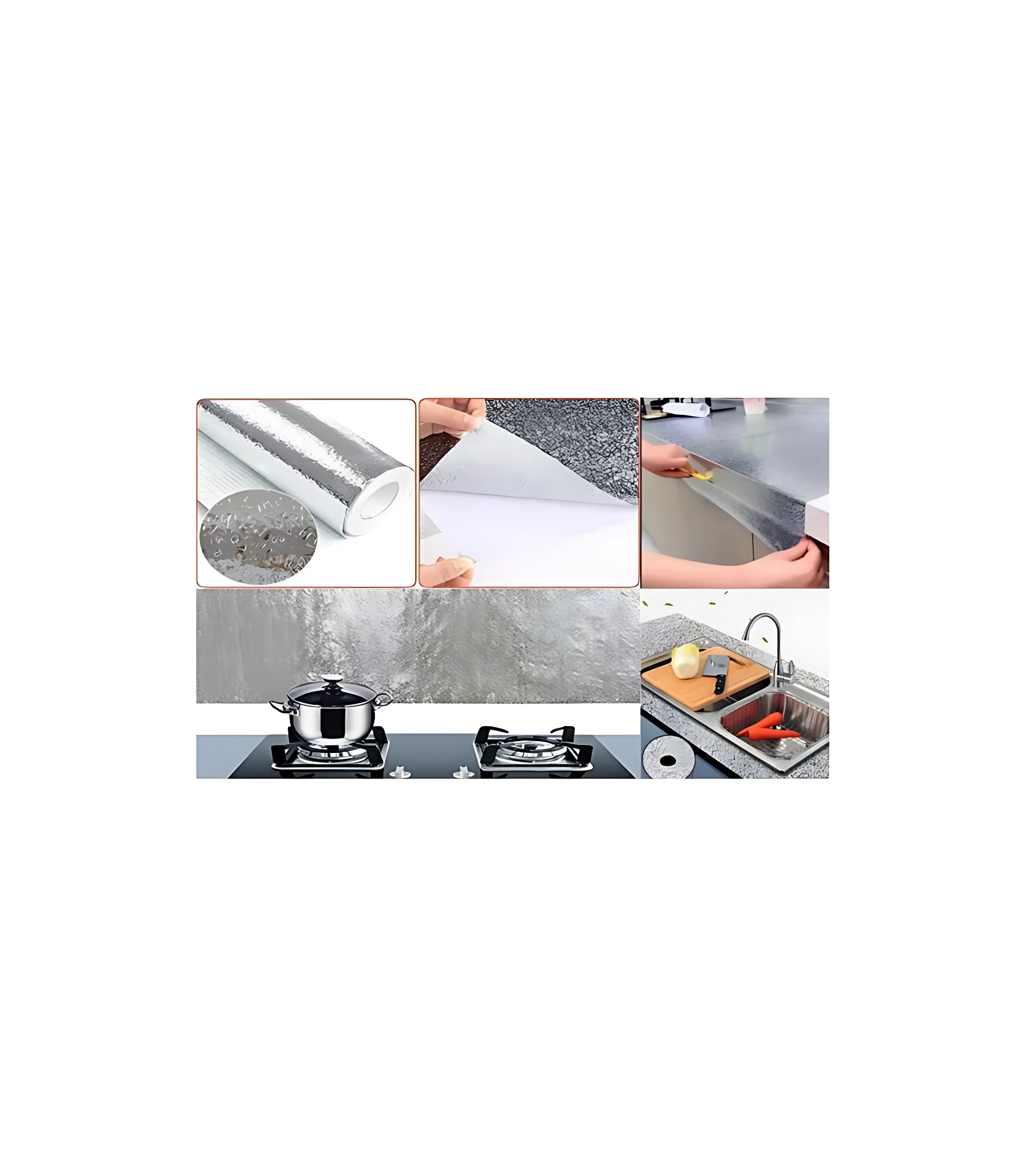 Papel adhesivo cocina acero inoxidable, ideal para proteger y renovar estufas y lavaplatos.