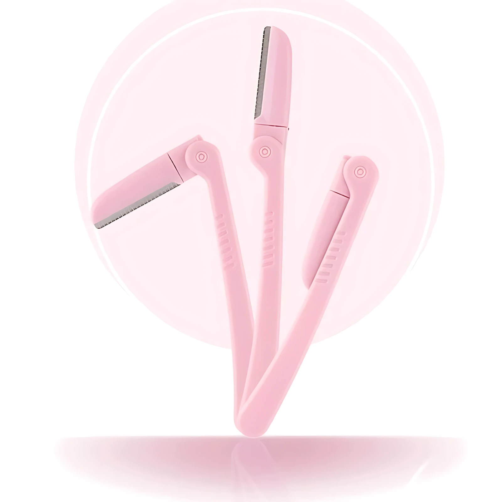 Set x3 perfiladores de cejas desechables en color rosa, diseño ergonómico para definir cejas.