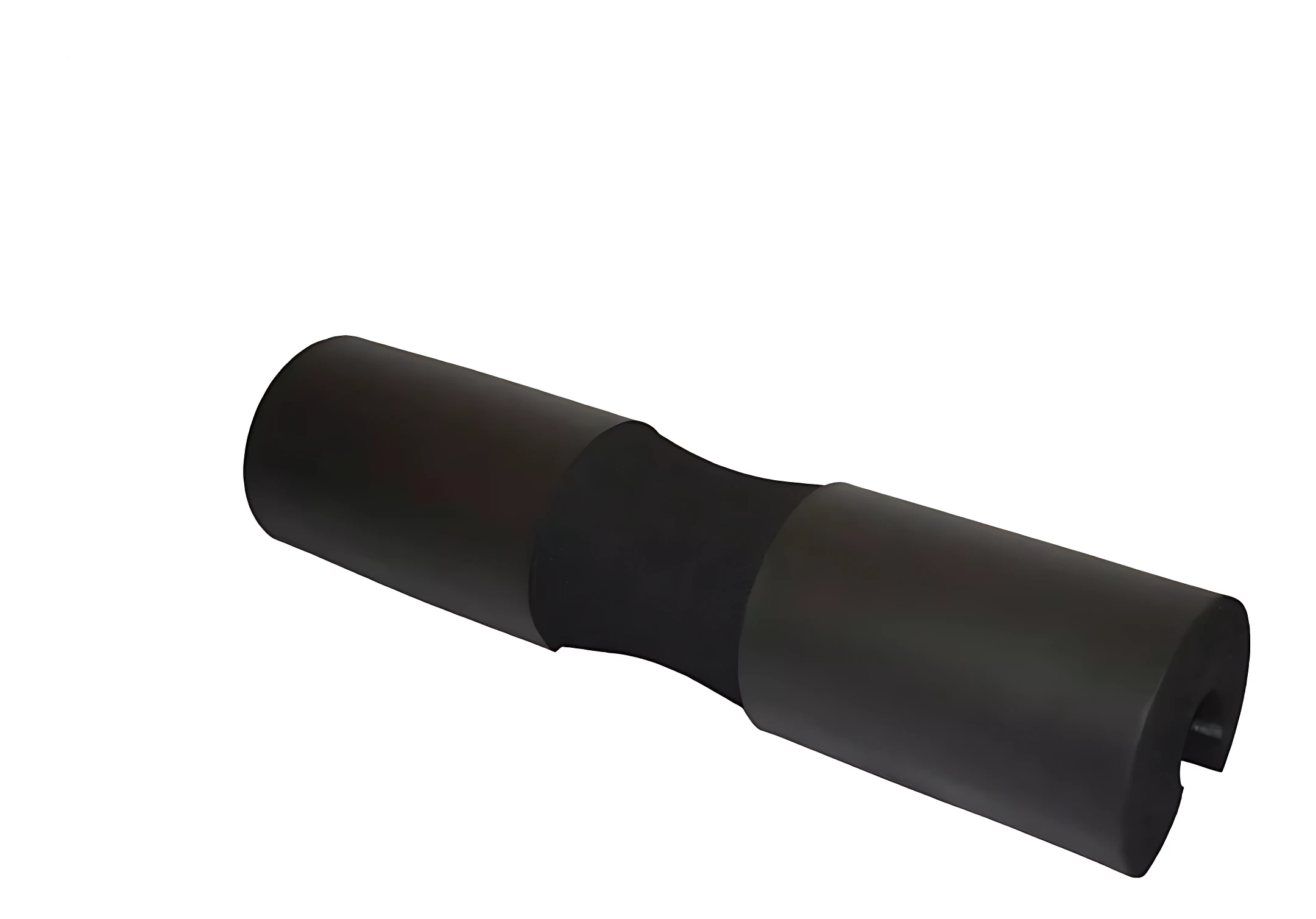 Protector acolchado negro para barra de gym, reduce presión al entrenar.