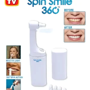 Pulidor dental portátil Smile 360° blanco, con luz LED y estuche. Incluye cabezales.
