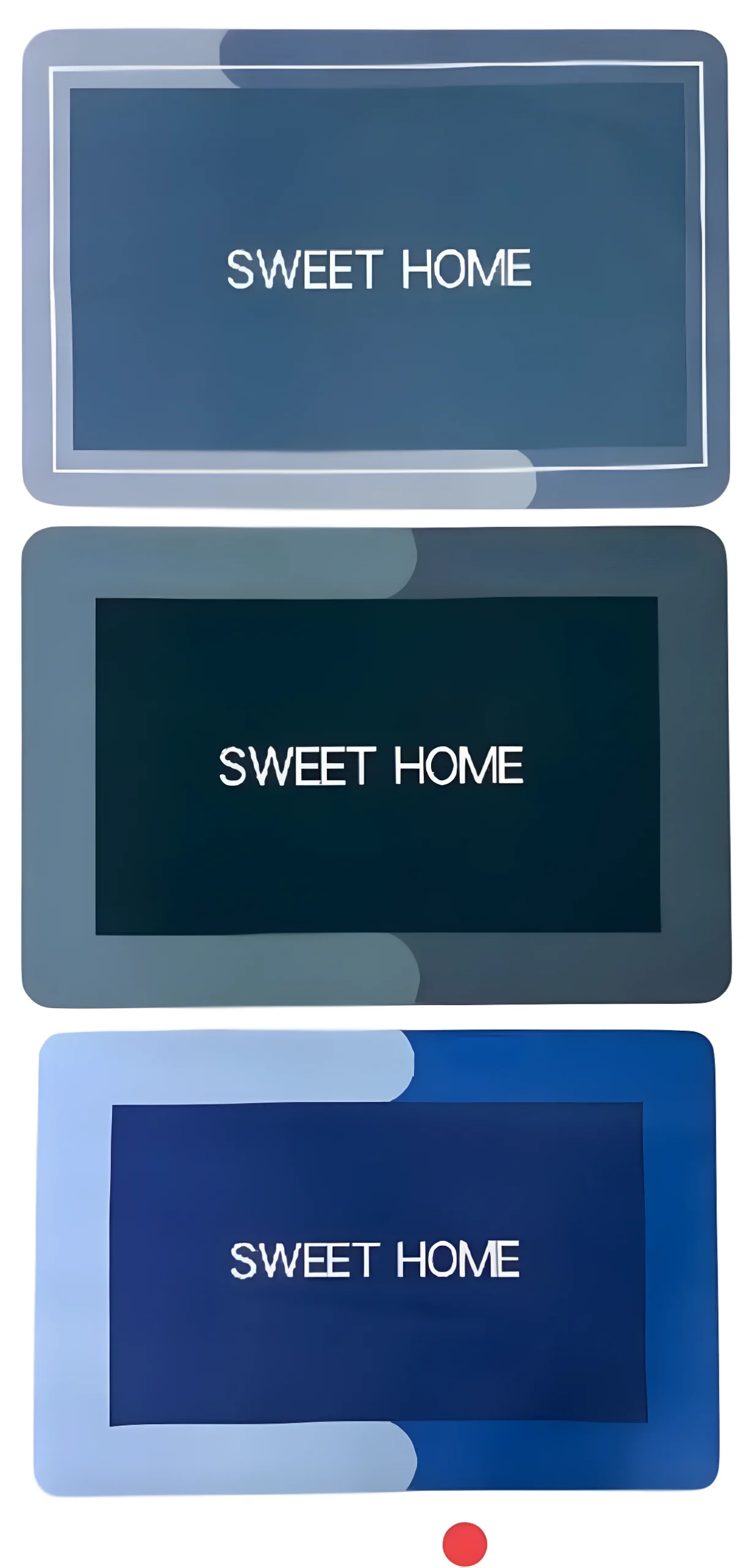 Set x2 tapetes absorbentes para cocina, azul degradado, "SWEET HOME".